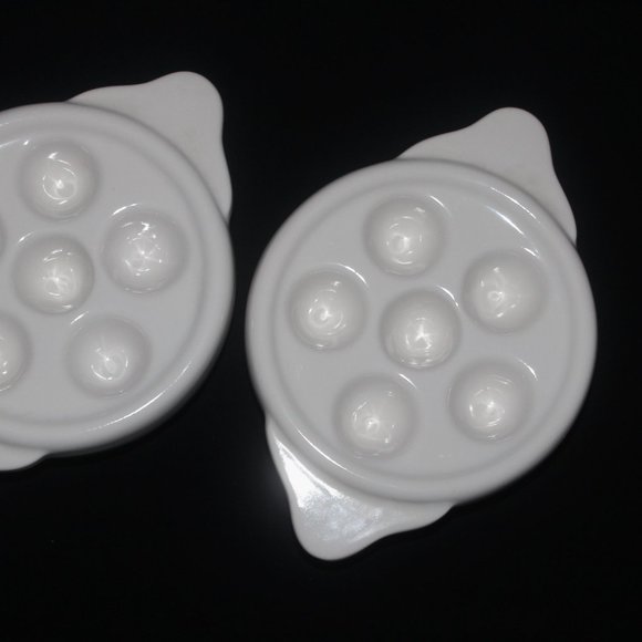Pair of White Snail Plates | Vintage Escargot Plates - Picture 7 of 9